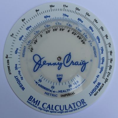 BMI Calulator with Jenny Craig logo